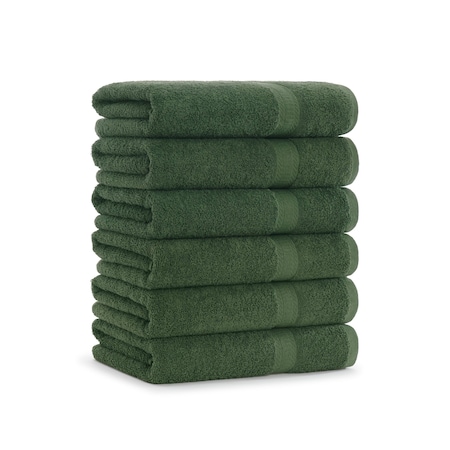 Monarch Brands True Color Bath Towels , Green, 6PK P-BATH-HG-6